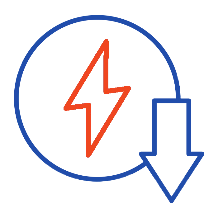 Lower energy consumption icon
